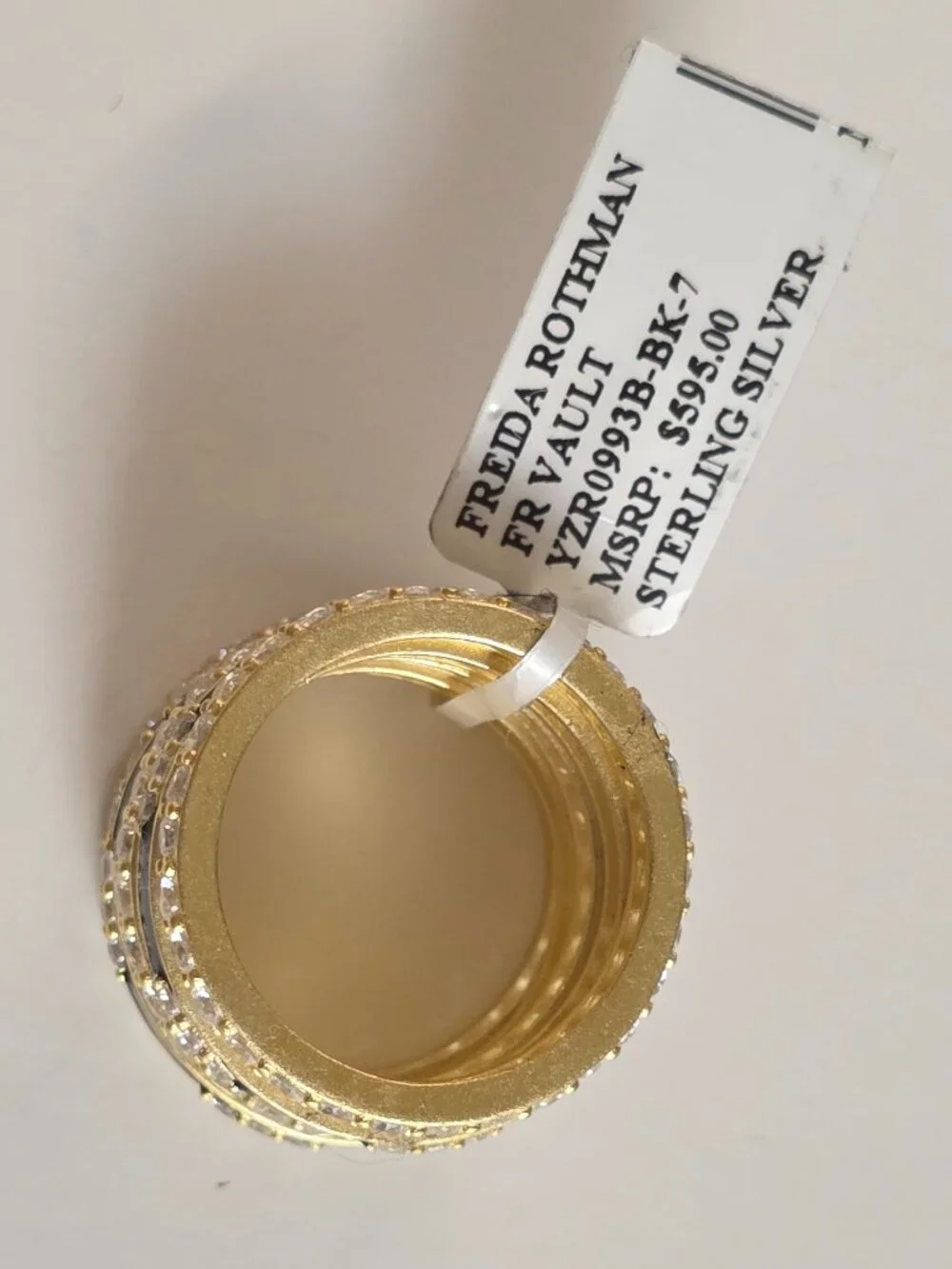 Freida Rothman Gold Plated Two Tone 5-Stack Ring - Picture 6 of 10